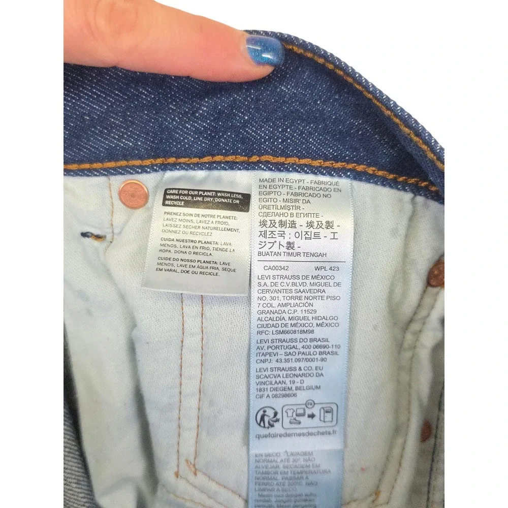 Levi Strauss 501 Jeans Mens 33x30 Dark‎ Wash Denim Heritage Workwear Classic